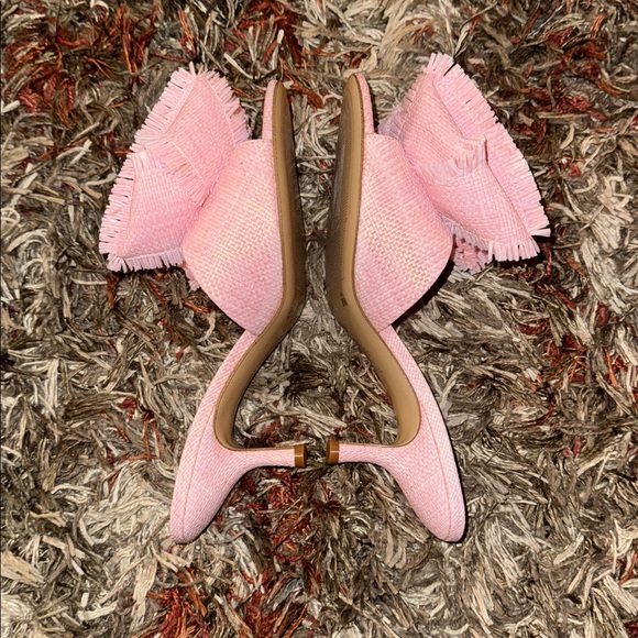 Gianni Bini Wendell Raffia Bow Dress Sandals in Candy Pink - Picture 6 of 7